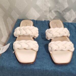 Time and Tru Cream Braided Sandals